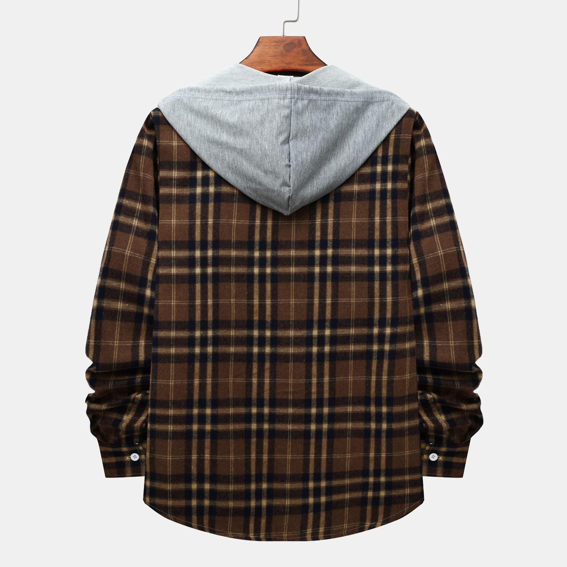 Herren Karo-Hemdjacke mit integrierter Kapuze und lässigem Design
