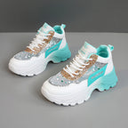 Damen Sportliche Sneakers mit schimmernden Akzenten und bequemer Dämpfung Heidi Mode