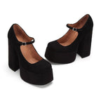 Damen elegante Plateau-Pumps mit verstellbarem Riemchen R&B
