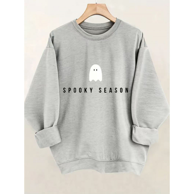 Damen Sweatshirt mit lässigem Gruselmotiv und weichem Innenfleece R&B