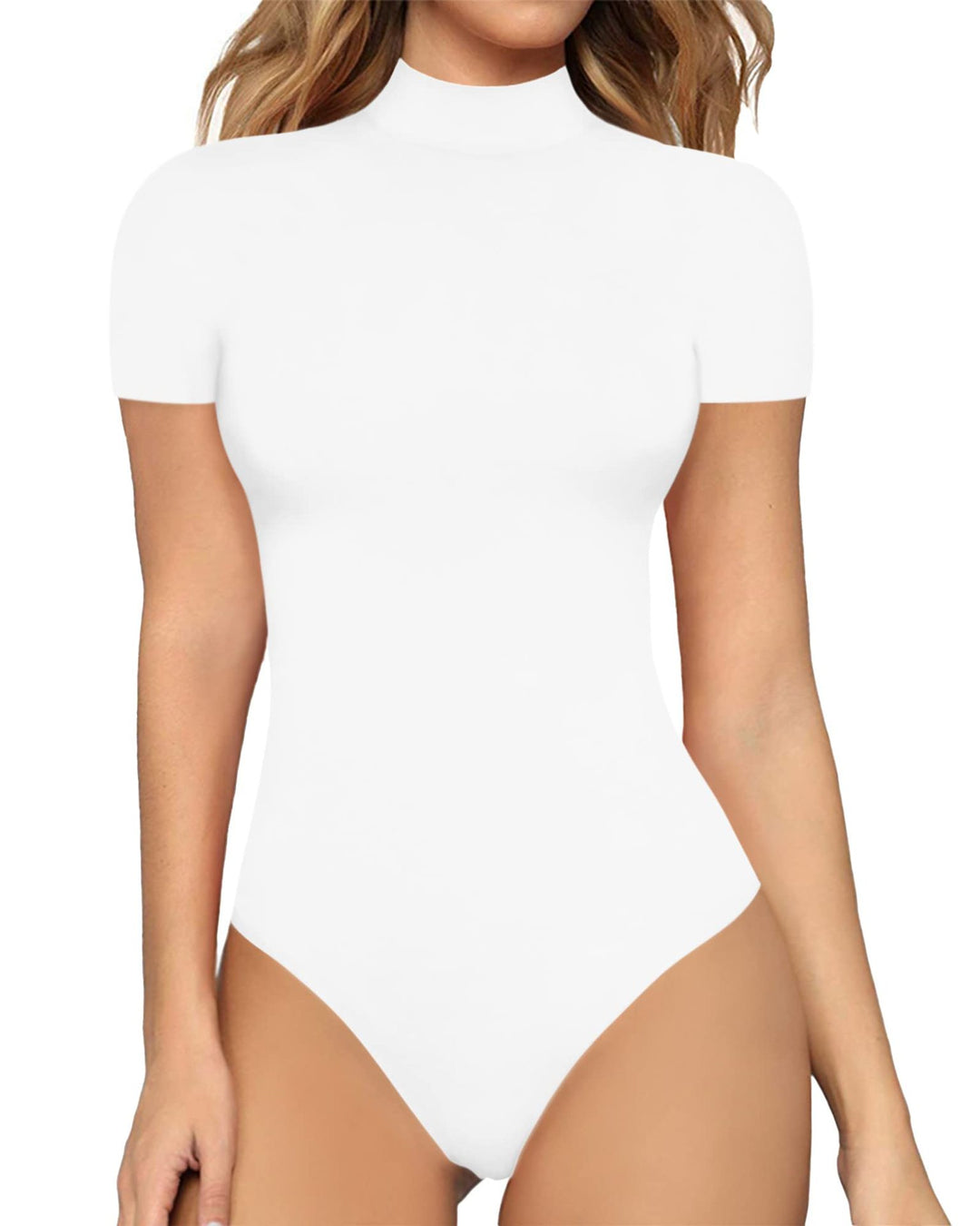 Damen Body mit kurzem Ärmel und hohem Kragen R&B