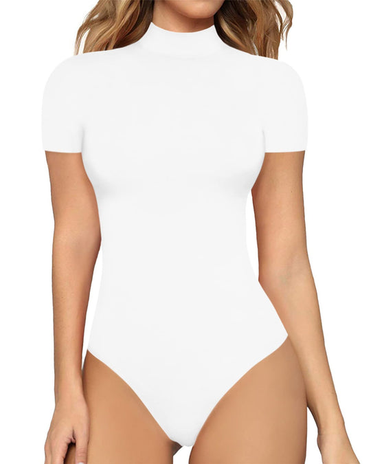 Damen Hochgeschnittener Body mit stehendem Kragen R&B