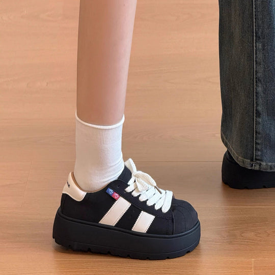 Damen Hochwertige Freizeitsneaker mit dicker Plateausohle und atmungsaktiver Mesh-Oberfläche R&B