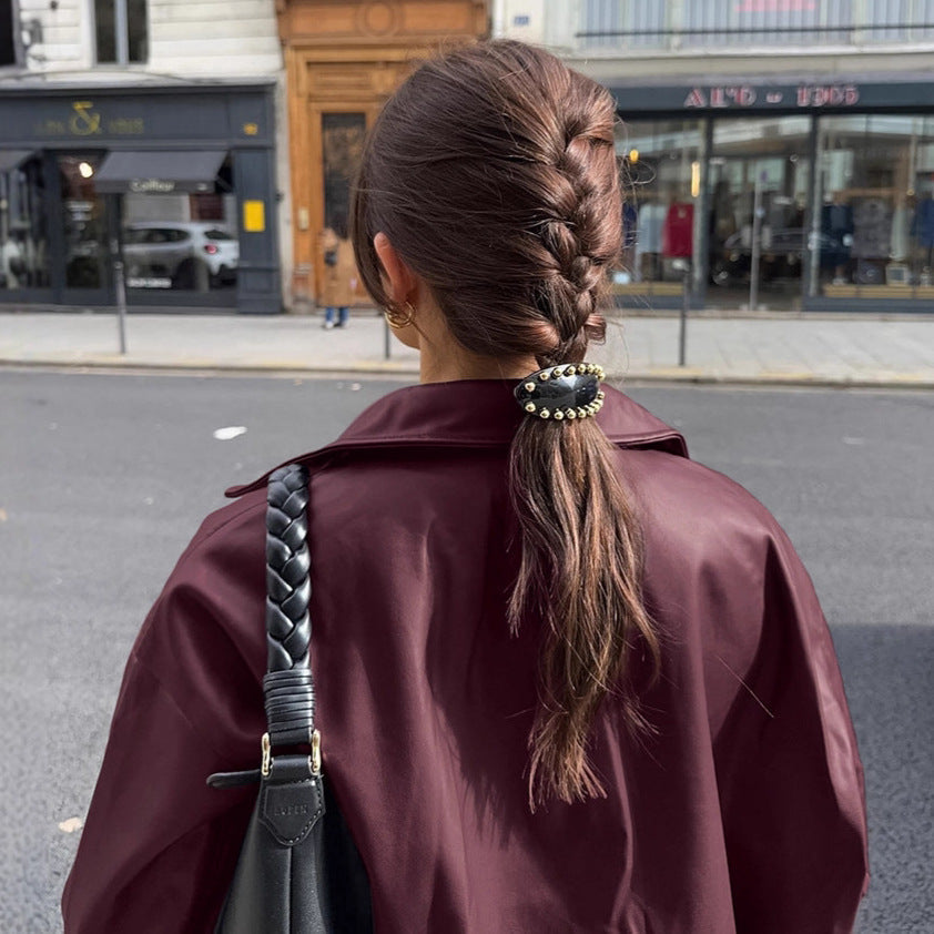Damen Kunstlederjacke im modischen Oversized-Schnitt R&B