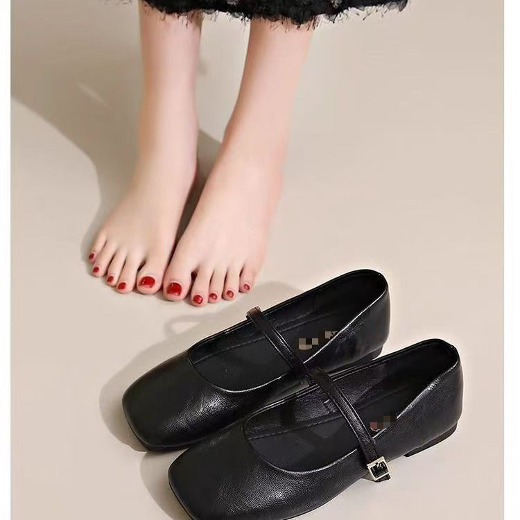 Damen Ballerinas mit modischem Riemen und bequemem Fußbett Heidi Mode