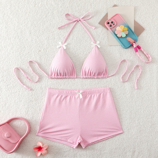 Damen Bikini-Set mit verstellbaren Trägern und floralem Hosenrock R&B