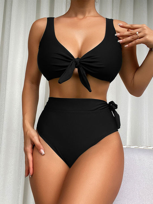 Damen Hochtailliertes Bikini-Set mit bindbarem Oberteil und eleganter Passform R&B