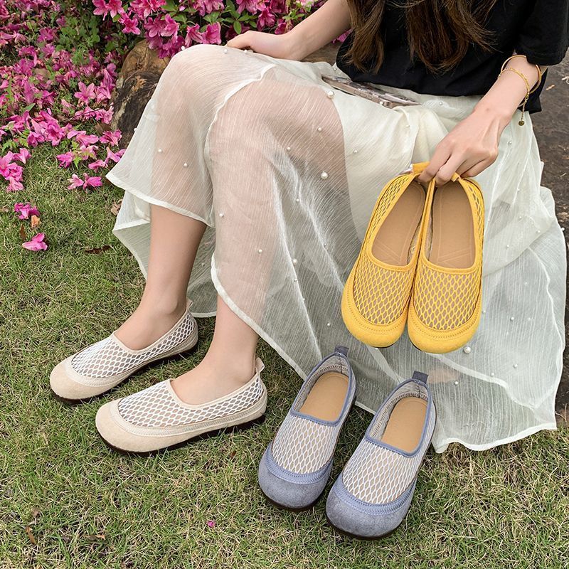 Damen Ballerinas aus atmungsaktivem Netzmaterial R&B