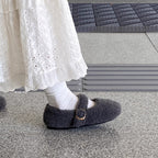 Damen Flauschige Hausschuhe mit eleganter Schnallen-Applikation R&B