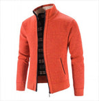 Herren lässige Strickjacke mit hohem Kragen und praktischem Reißverschluss