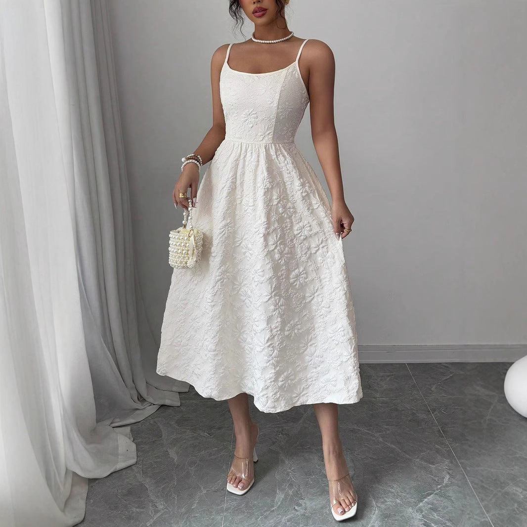Damen Midikleid mit zarter Blumenstickerei R&B