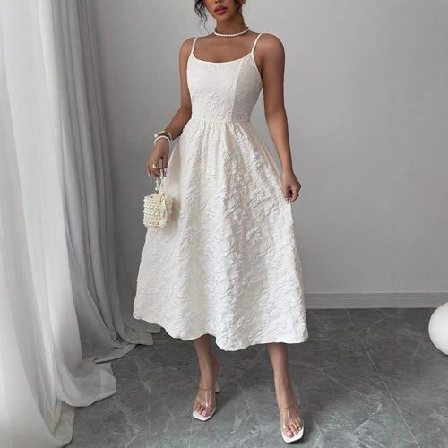 Damen Midikleid mit zarter Blumenstickerei R&B