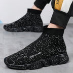 Damen Komfortable Slip-On Sneakers mit hohem Strickdesign R&B