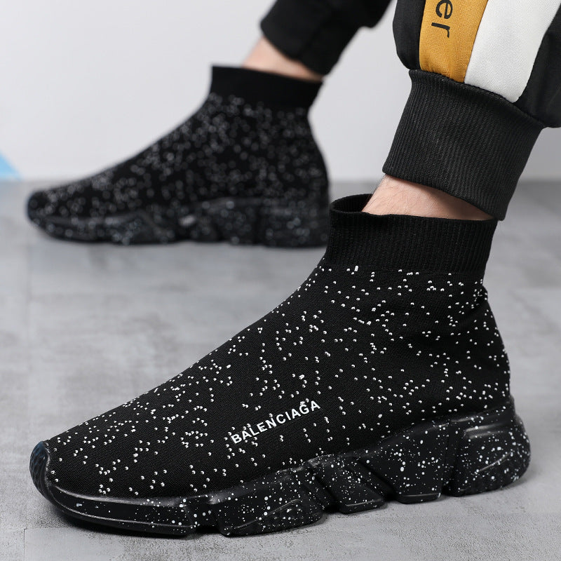 Damen Komfortable Slip-On Sneakers mit hohem Strickdesign R&B