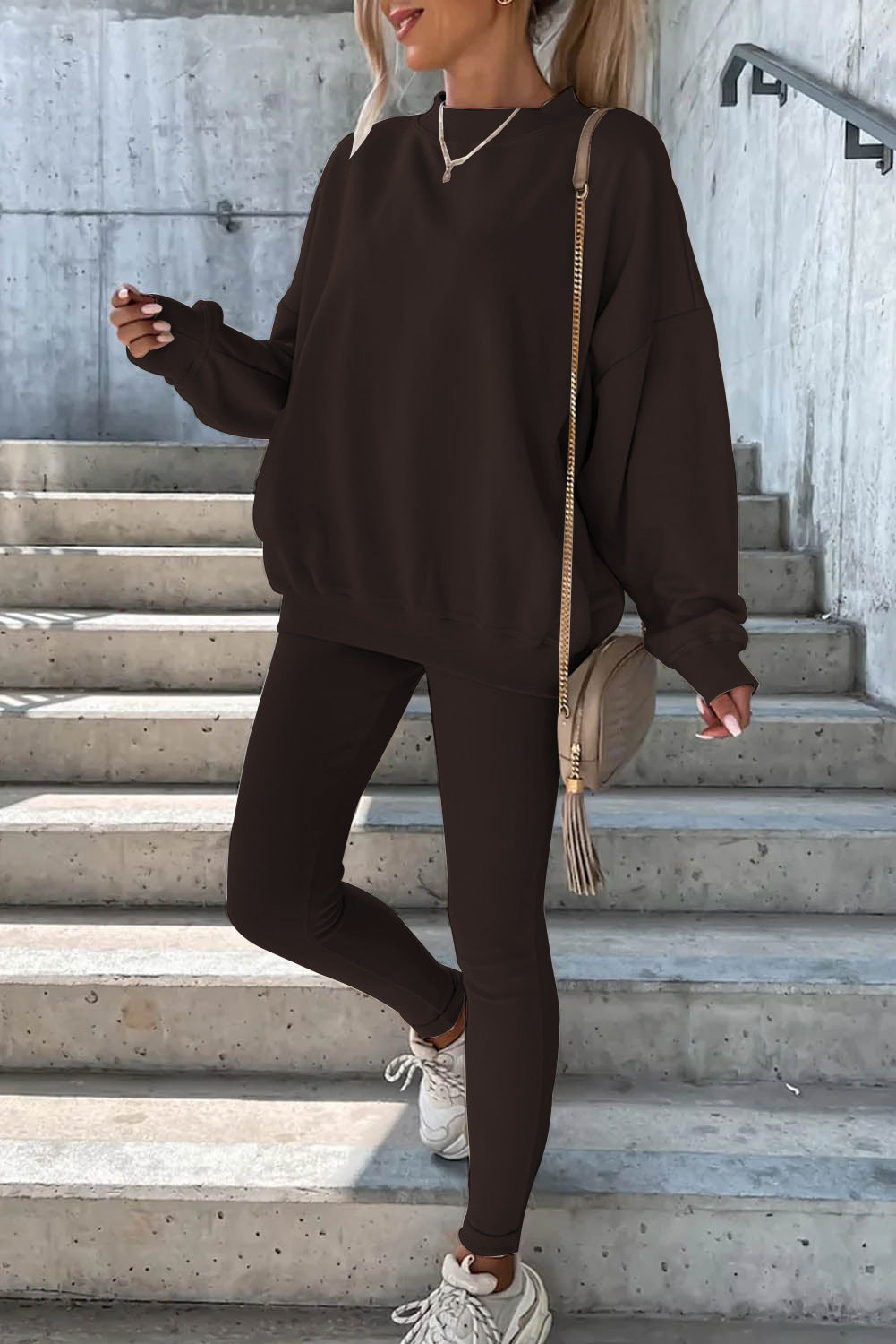 Damen Oversized Sweatshirt mit weitem Schnitt und strukturierten Ärmeln R&B