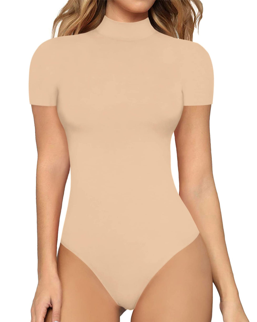 Damen Body mit kurzem Ärmel und hohem Kragen R&B
