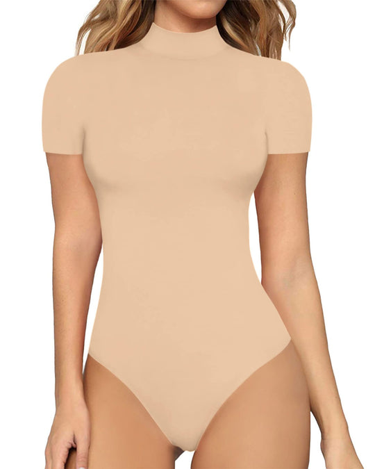 Damen Hochgeschnittener Body mit stehendem Kragen R&B