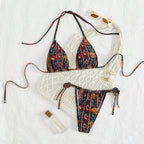 Damen Triangel-Bikini mit floralem Muster R&B