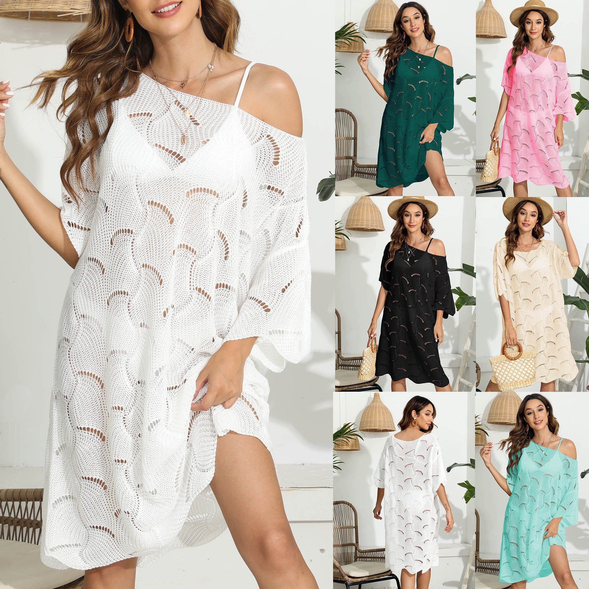 Damen luftiges Häkelkleid R&B