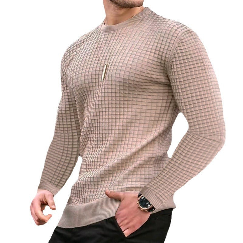 Herren Strickpullover mit modernem Strukturdesign und Rundhalsausschnitt R&B