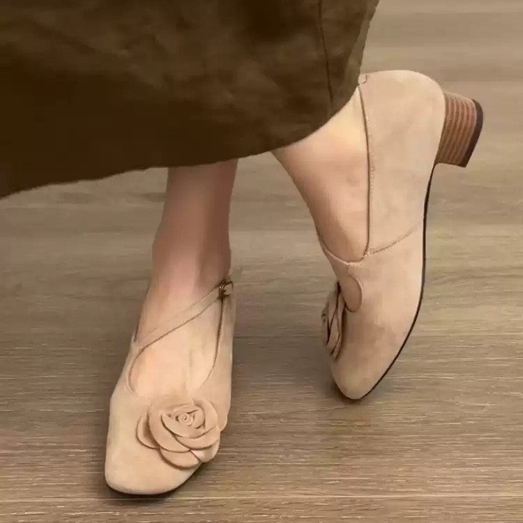 Damen elegante Ballerinas mit floralem Akzent und komfortablem Fußbett R&B