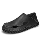 Damen Bequeme und atmungsaktive Leder-Slipper R&B