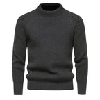 Herren kuscheliger Strickpullover mit hohem Kragen und Raglanmuster