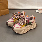 Damen Sportliche Chunky Sneakers mit elastischem Schnürsystem und farbenfrohen Akzenten R&B