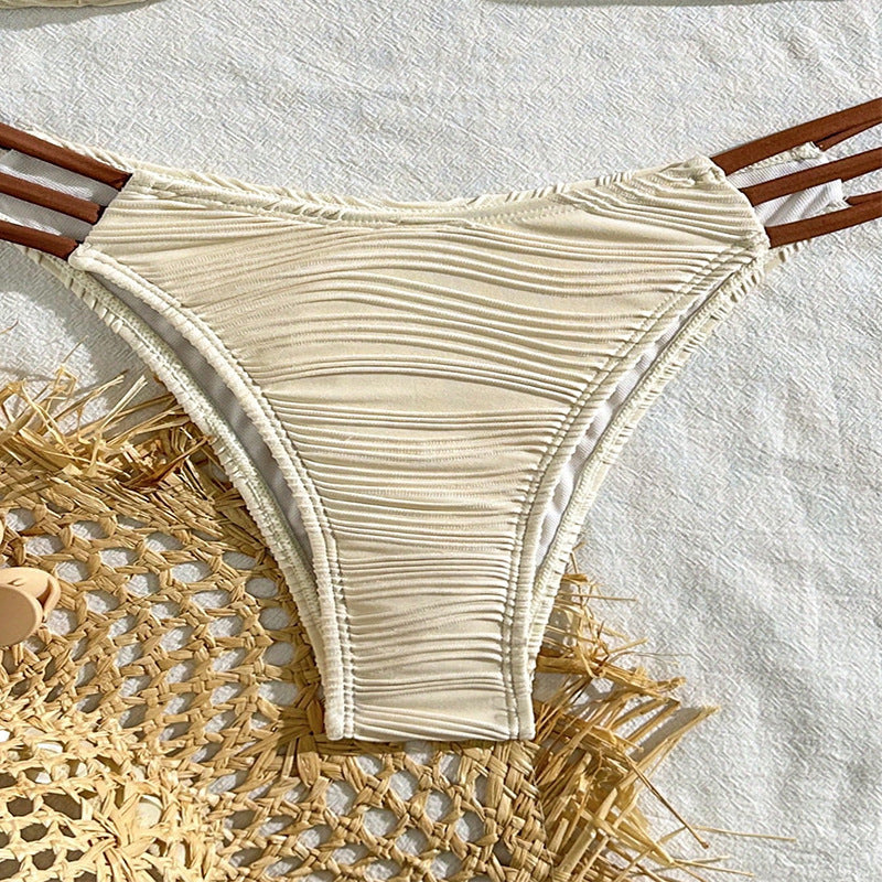 Damen Bandeau-Bikini mit Raffung und hohen Beinausschnitten R&B