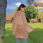 Damen Langer Strickpullover mit weitem Schnitt und bequemen Ärmeln R&B