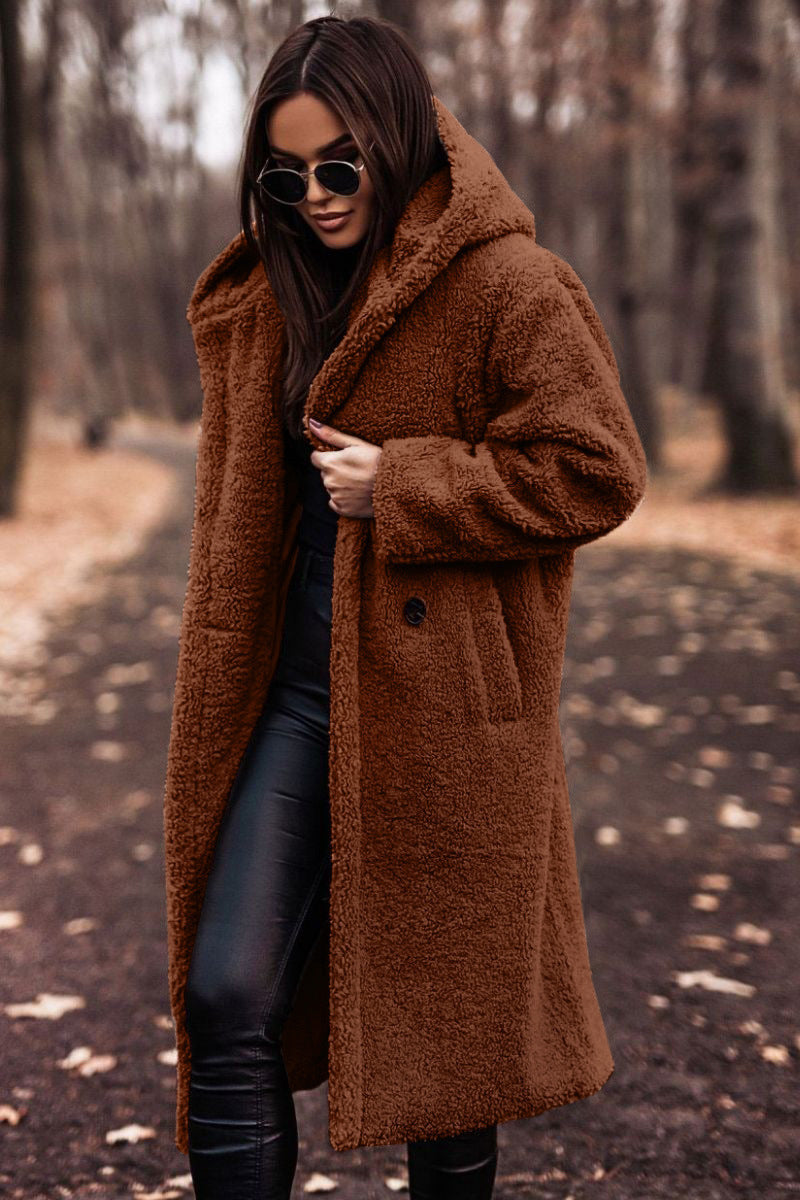 Damen Teddy-Mantel mit großzügigem Schnitt und praktischen Taschen R&B