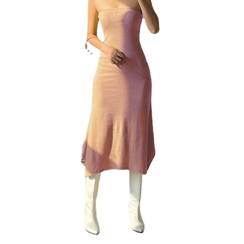 Damen Maxikleid mit schulterfreiem Design und figurschmeichelnder Passform R&B