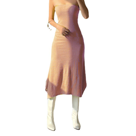 Damen Maxikleid mit schulterfreiem Design und figurschmeichelnder Passform R&B