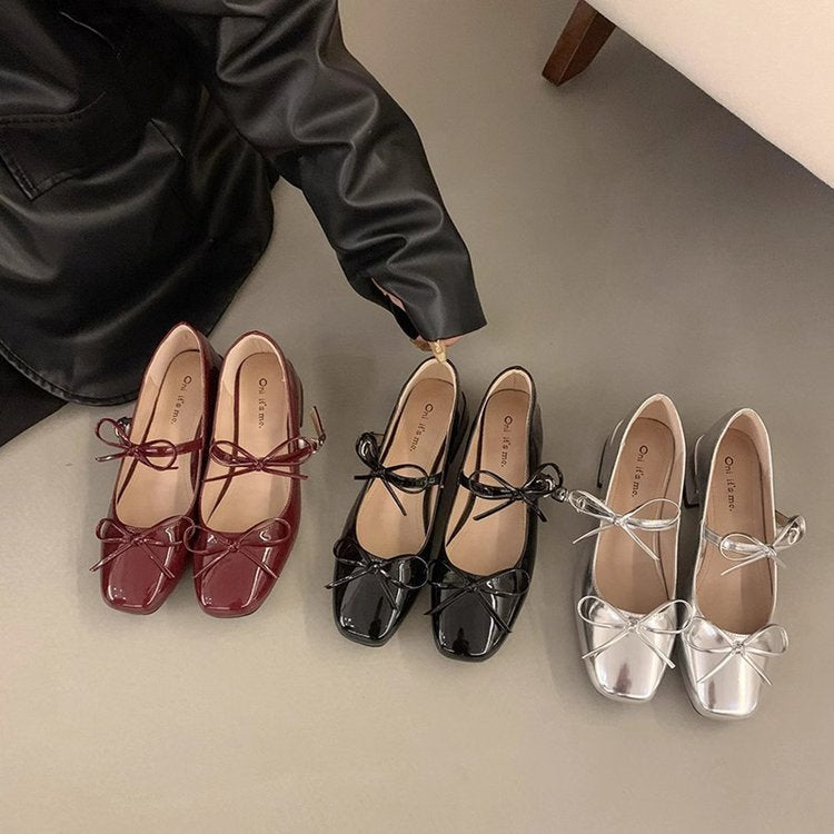 Damen elegante und bequeme Ballerinas mit dekorativem Schleifendetail R&B