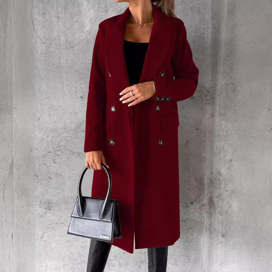 Damen Eleganter und zeitloser Trenchcoat mit doppelter Knopfleiste und praktischen Taschen R&B