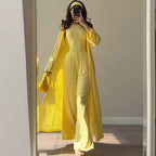 Damen Loungewear-Kombination mit fließendem Kimono und bequemer Hose R&B