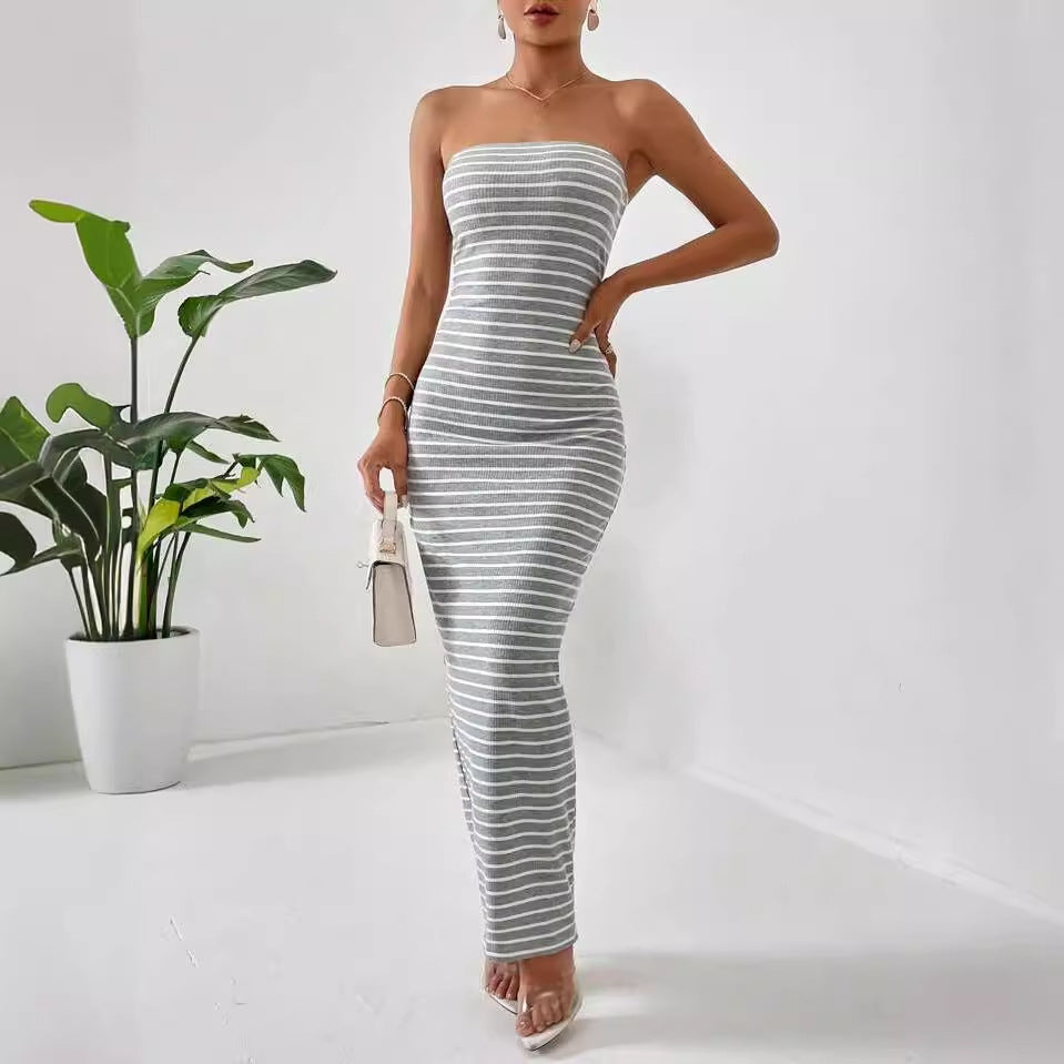 Damen Maxikleid im trendigen Streifenlook R&B