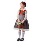 Damen nan vintageinspiriertes Rüschenkleid mit abnehmbarer Schürze und Spitzenbesatz R&B