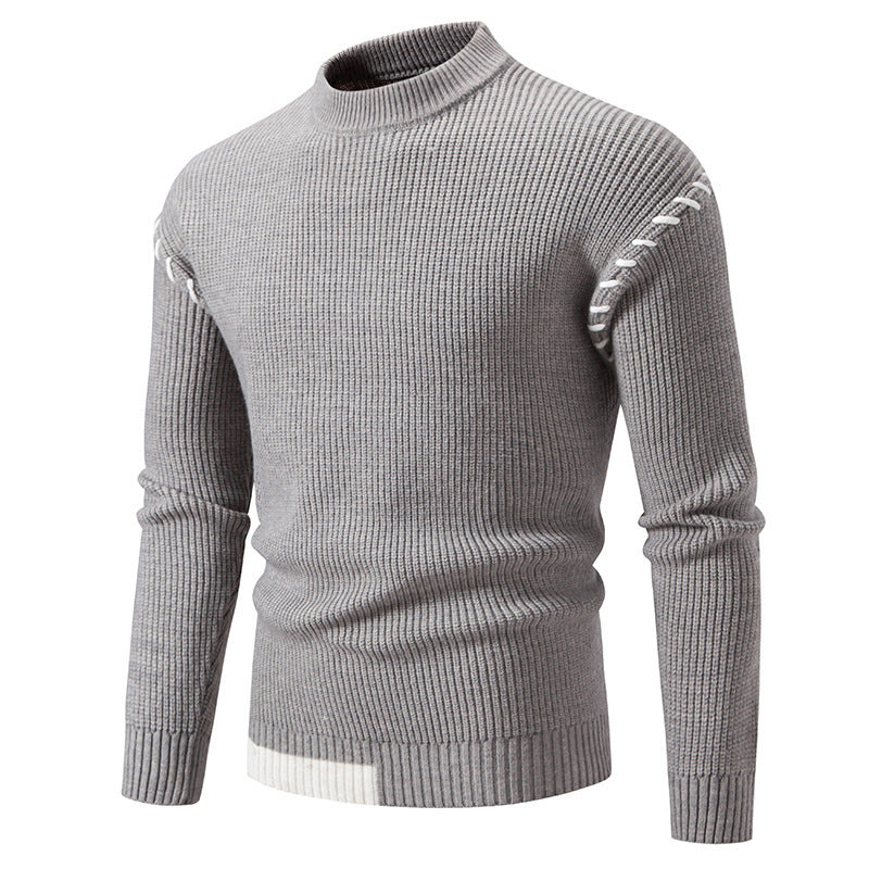 Herren modischer Strickpullover mit einzigartigem Design und hohem Kragen R&B