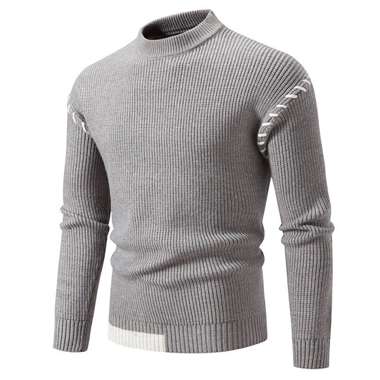 Herren modischer Strickpullover mit einzigartigem Design und hohem Kragen R&B