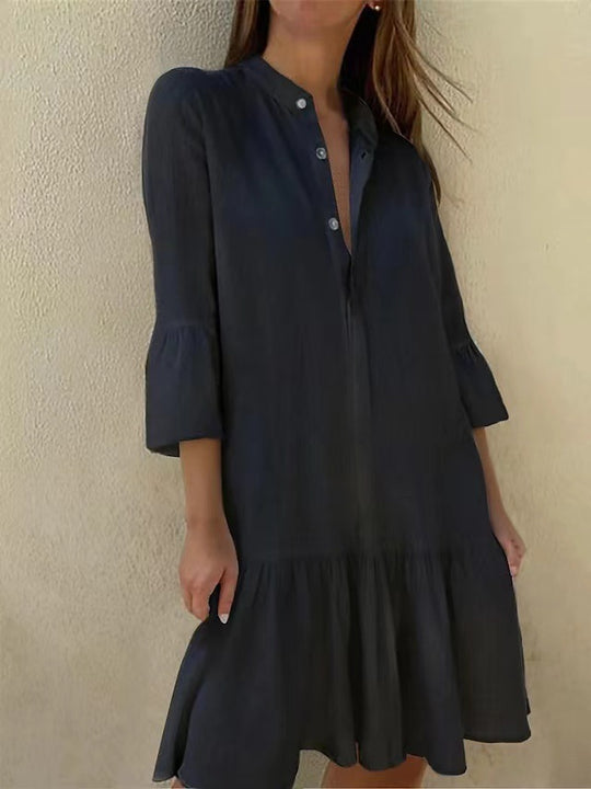 Damen Hemdkleid mit Rüschen R&B