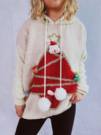 Damen festlicher Hoodie mit weihnachtlichem Motiv und 3D-Applikationen R&B
