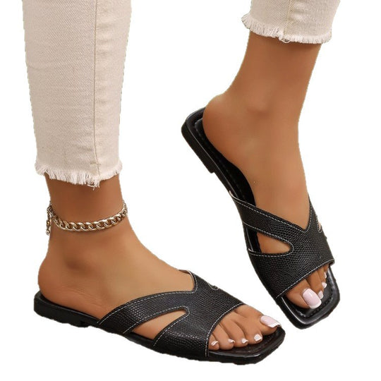 Damen bequeme Zehentrenner-Sandalen mit modischem Riemendesign R&B