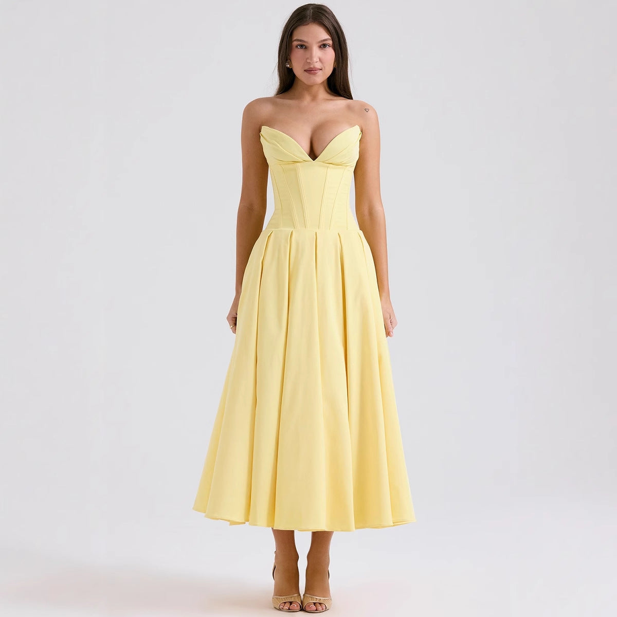 Damen Abendkleid mit taillierter Silhouette und A-linien Schnitt R&B