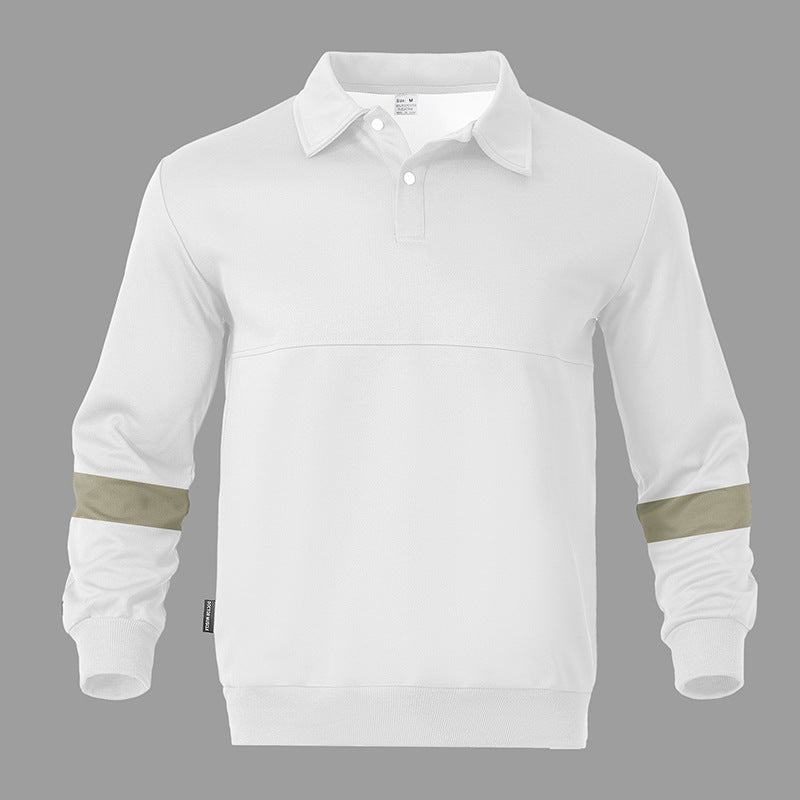 Herren sportlicher Langarm-Polo mit modernem Design und Kontrastärmel R&B