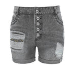 Damen Jeans-Shorts mit lässigem Fransen-Design und modischen Applikationen R&B
