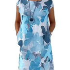 Damen Leichtes Strandkleid mit floralem Muster und Taschen R&B