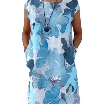 Damen Leichtes Strandkleid mit floralem Muster und Taschen R&B