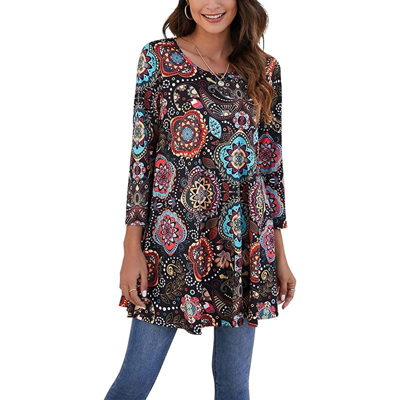 Damen Tunika mit einzigartigem Mandala-Druck R&B