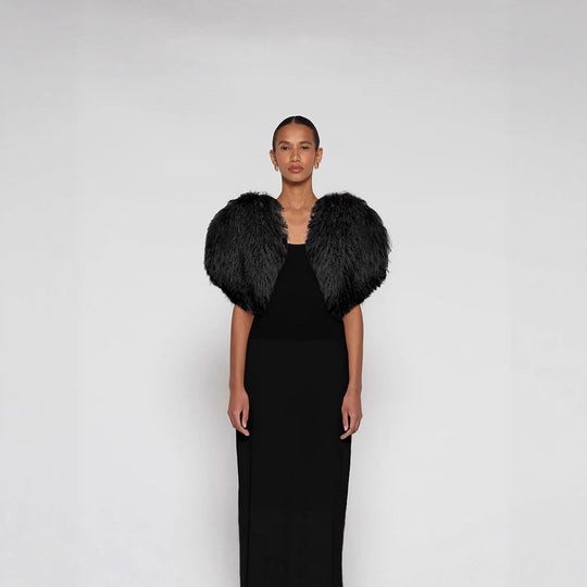 Damen Extravagante Kunstpelzjacke im Volumenstil R&B